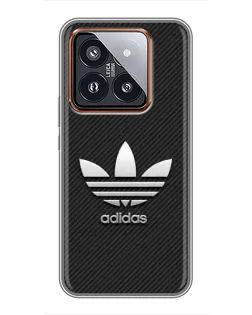 Чехол для Xiaomi 14 Pro с картинкой «Adidas Карбоновая текстура»