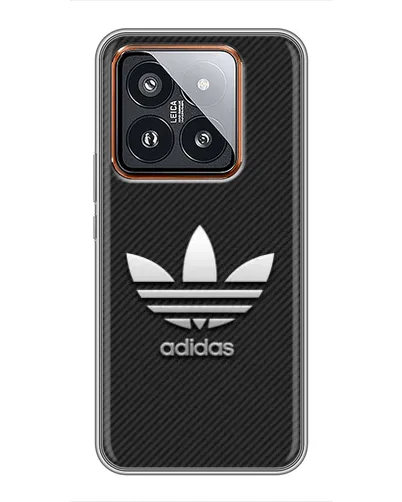 Чехол для Xiaomi 14 Pro с картинкой «Adidas Карбоновая текстура»