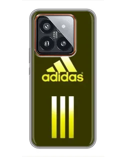 Чехол для Xiaomi 14 Pro с картинкой «Оливковый градиент Adidas»