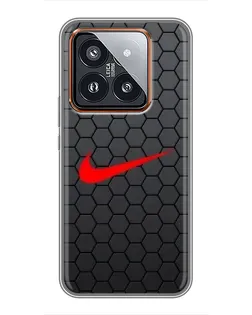 Чехол для Xiaomi 14 Pro с картинкой «Nike — карбоновая сетка»