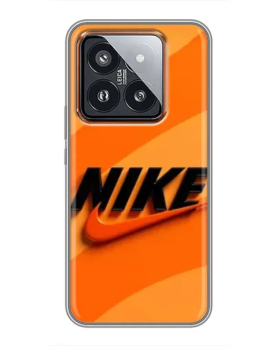 Чехол для Xiaomi 14 Pro с картинкой «Оранжевый драйв Nike»