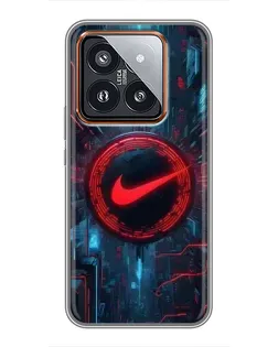 Чехол для Xiaomi 14 Pro с картинкой «Техногенный стиль Nike»