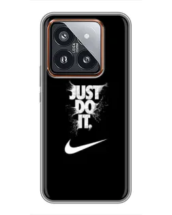 Чехол для Xiaomi 14 Pro с картинкой «Текстовый принт Nike»