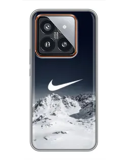 Чехол для Xiaomi 14 Pro с картинкой «Nike — зимние горы»