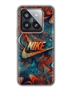 Чехол для Xiaomi 14 Pro с картинкой «Nike в абстракции»