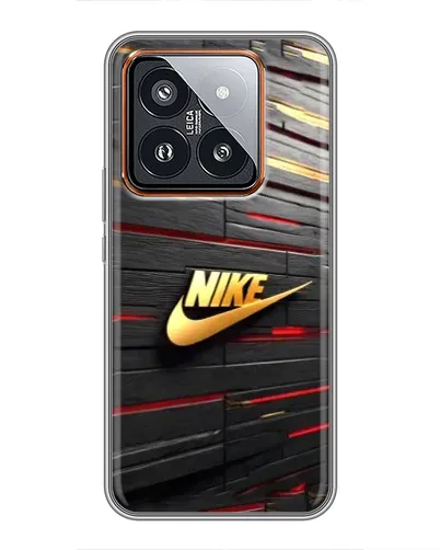 Чехол для Xiaomi 14 Pro с картинкой «Золотой Nike на металле»