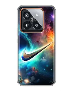 Чехол для Xiaomi 14 Pro с картинкой «Космический Nike Swoosh»