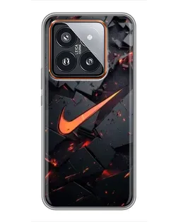 Чехол для Xiaomi 14 Pro с картинкой «Nike — эффект разломов»