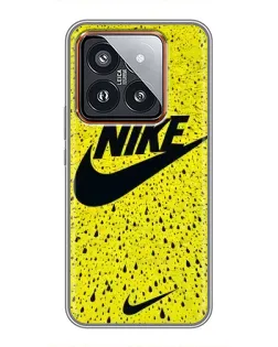 Чехол для Xiaomi 14 Pro с картинкой «Желтый текстурный Nike»