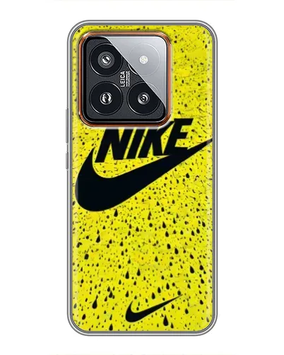 Чехол для Xiaomi 14 Pro с картинкой «Желтый текстурный Nike»