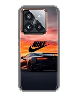 Чехол для Xiaomi 14 Pro с картинкой «Nike и суперкар»