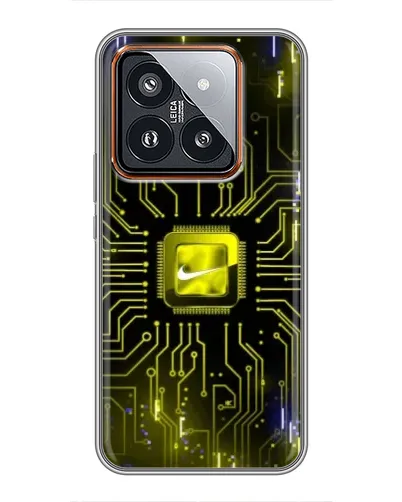 Чехол для Xiaomi 14 Pro с картинкой «Nike — золотая искра»