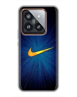 Чехол для Xiaomi 14 Pro с картинкой «Синий пульс Nike»