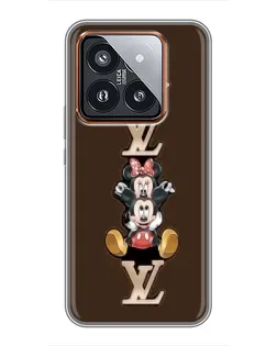 Чехол для Xiaomi 14 Pro с картинкой «LV и Микки Маус»