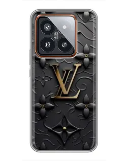 Чехол для Xiaomi 14 Pro с картинкой «Кожаная текстура LV»