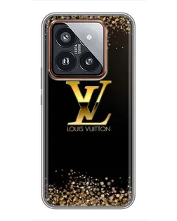 Чехол для Xiaomi 14 Pro с картинкой «LV — золотые искры»