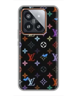 Чехол для Xiaomi 14 Pro с картинкой «Цветная монограмма LV»