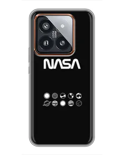 Чехол для Xiaomi 14 Pro с картинкой «NASA — технический принт»