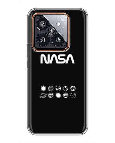 Чехол для Xiaomi 14 Pro с картинкой «NASA — технический принт»