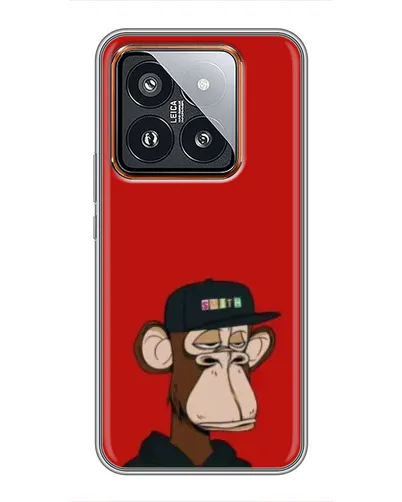 Чехол для Xiaomi 14 Pro с картинкой «Bored Ape — красный фон»