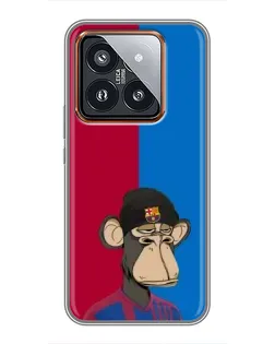 Чехол для Xiaomi 14 Pro с картинкой «Bored Ape — фанат Барсы»