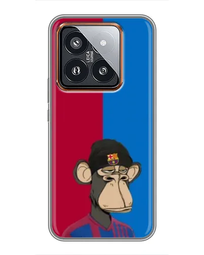 Чехол для Xiaomi 14 Pro с картинкой «Bored Ape — фанат Барсы»