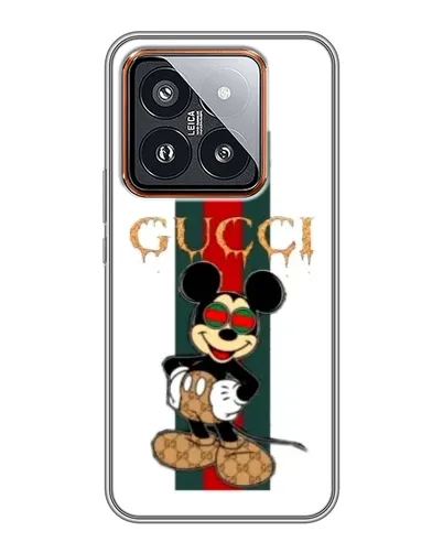 Чехол для Xiaomi 14 Pro с картинкой «Микки Маус Gucci — полосы» Чехол для Xiaomi 14 Pro с картинкой «Микки Маус Gucci — полосы»