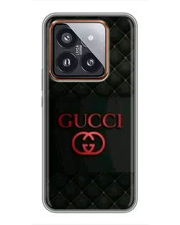 Чехол для Xiaomi 14 Pro с картинкой «Gucci — стеганый черный»