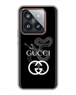 Чехол для Xiaomi 14 Pro с картинкой «Gucci — серебряная змея»