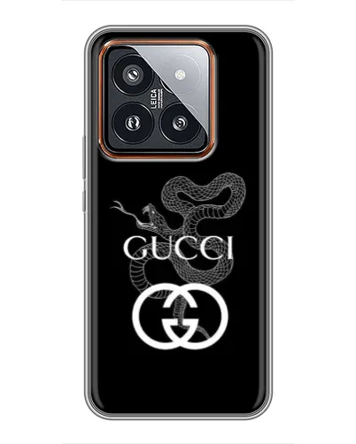 Чехол для Xiaomi 14 Pro с картинкой «Gucci — серебряная змея» Чехол для Xiaomi 14 Pro с картинкой «Gucci — серебряная змея»
