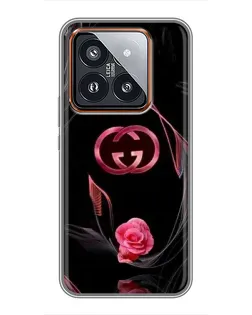 Чехол для Xiaomi 14 Pro с картинкой «Gucci — неоновая роза»