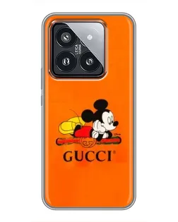 Чехол для Xiaomi 14 Pro с картинкой «Микки Маус Gucci — оранж» Чехол для Xiaomi 14 Pro с картинкой «Микки Маус Gucci — оранж»
