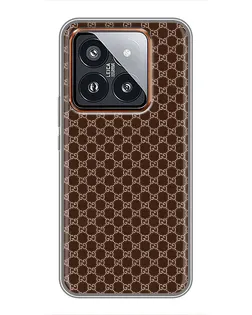 Чехол для Xiaomi 14 Pro с картинкой «Gucci — шоколадная сетка» Чехол для Xiaomi 14 Pro с картинкой «Gucci — шоколадная сетка»