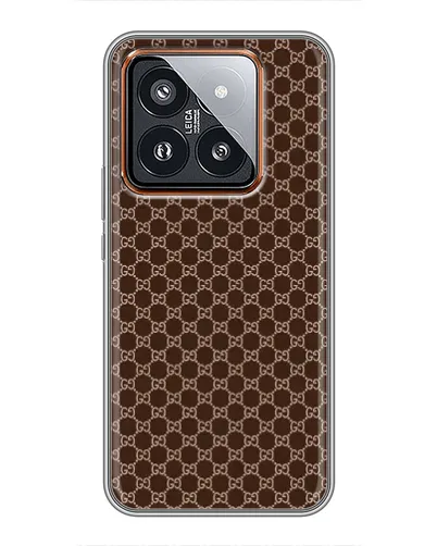 Чохол для Xiaomi 14 Pro з картинкою «Gucci — шоколадна сітка» Чохол для Xiaomi 14 Pro з картинкою «Gucci — шоколадна сітка»
