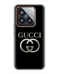 Чехол для Xiaomi 14 Pro с картинкой «Gucci — золото на черном» Чехол для Xiaomi 14 Pro с картинкой «Gucci — золото на черном»