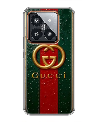 Чохол для Xiaomi 14 Pro з картинкою «Gucci — фірмова смуга та золото» Чохол для Xiaomi 14 Pro з картинкою «Gucci — фірмова смуга та золото»