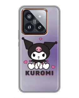 Чехол для Xiaomi 14 Pro с картинкой «Kuromi — фиолетовый арт»