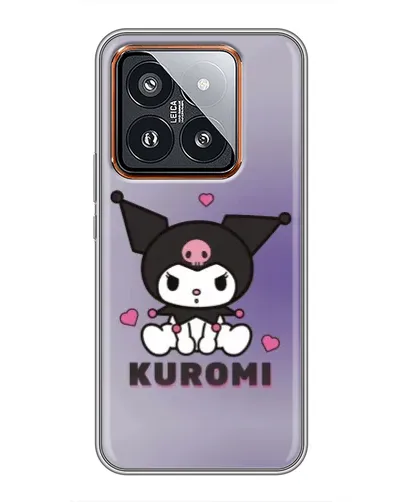 Чехол для Xiaomi 14 Pro с картинкой «Kuromi — фиолетовый арт»