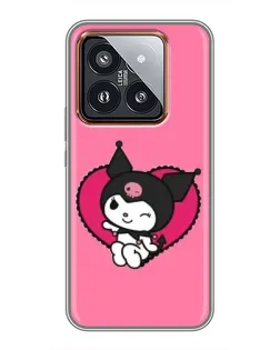 Чехол для Xiaomi 14 Pro с картинкой «Kuromi — любовь в сердце»