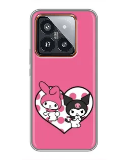 Чехол для Xiaomi 14 Pro с картинкой «Kuromi и My Melody»