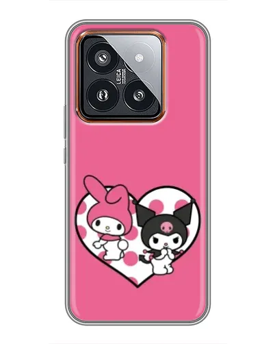 Чехол для Xiaomi 14 Pro с картинкой «Kuromi и My Melody»