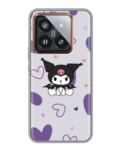 Чехол для Xiaomi 14 Pro с картинкой «Kuromi и лавандовые сердца»