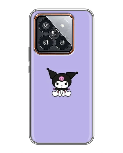 Чехол для Xiaomi 14 Pro с картинкой «Kuromi — фиолетовый минимализм»