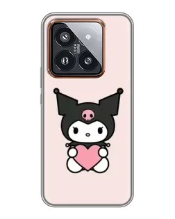 Чехол для Xiaomi 14 Pro с картинкой «Kuromi и сердце»