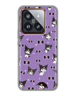 Чехол для Xiaomi 14 Pro с картинкой «Kuromi — паттерн»