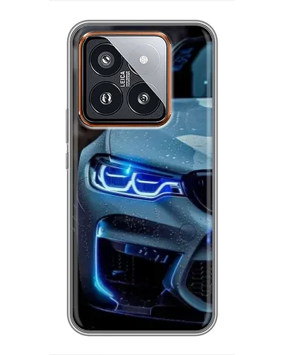 Чехол для Xiaomi 14 Pro с картинкой «Взгляд BMW с синими фарами»