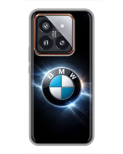 Чехол для Xiaomi 14 Pro с картинкой «BMW — неоновое сияние»