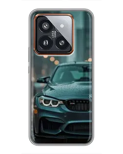 Чехол для Xiaomi 14 Pro с картинкой «BMW в огнях города»