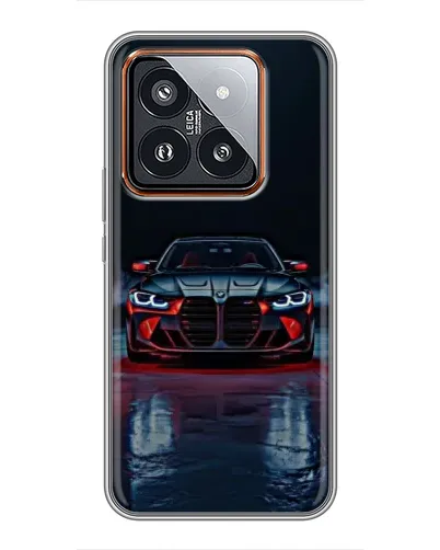 Чехол для Xiaomi 14 Pro с картинкой «BMW на мокрой дороге»