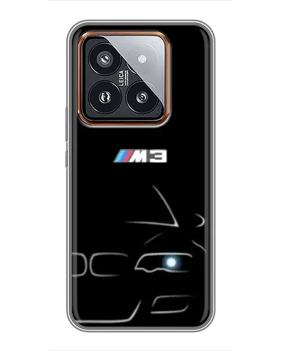 Чехол для Xiaomi 14 Pro с картинкой «Минималистичный принт BMW M3»